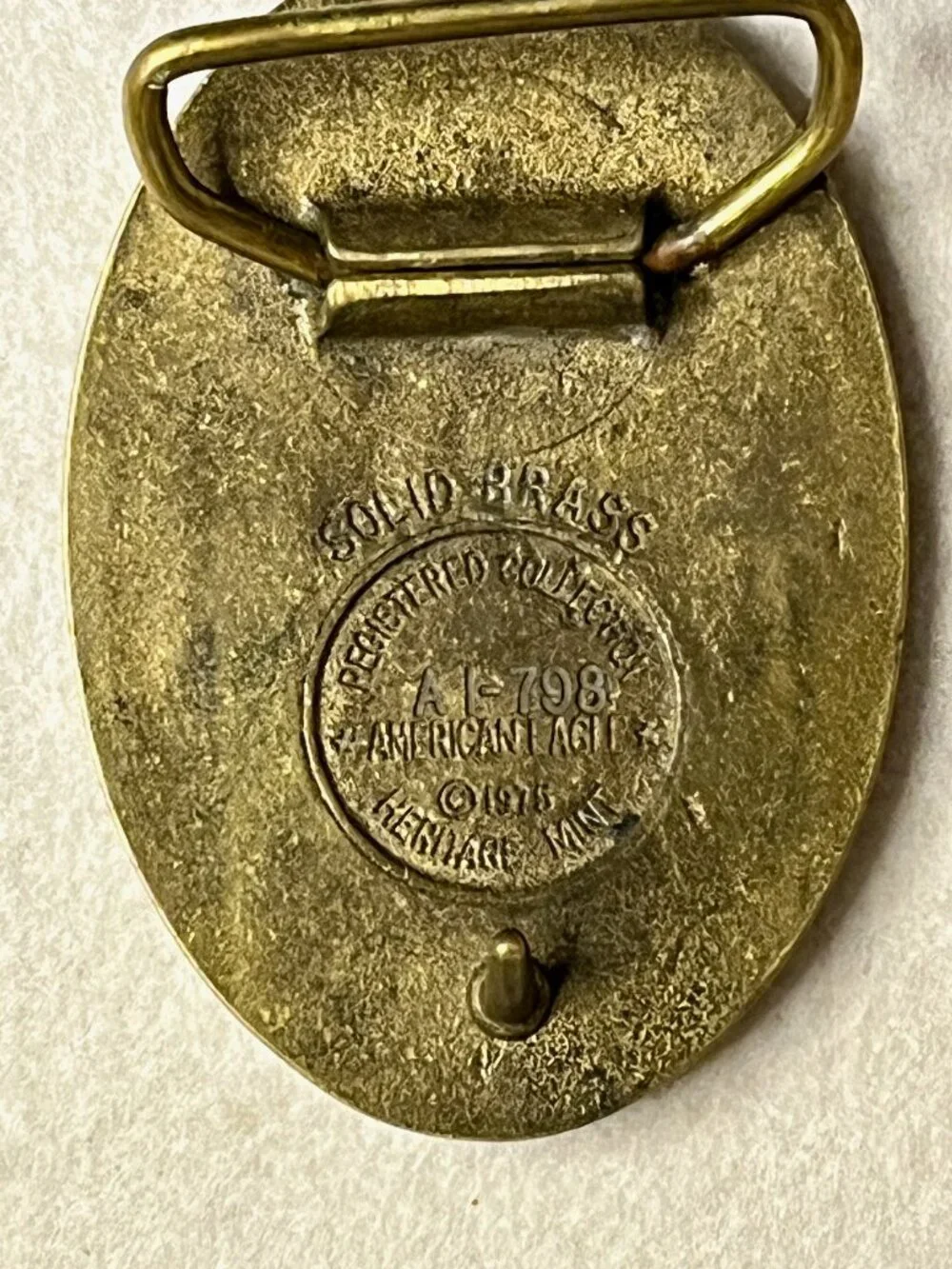 Heritage Mint Solid Brass Belt Buckle * American Eagle * 1975 * AI-798